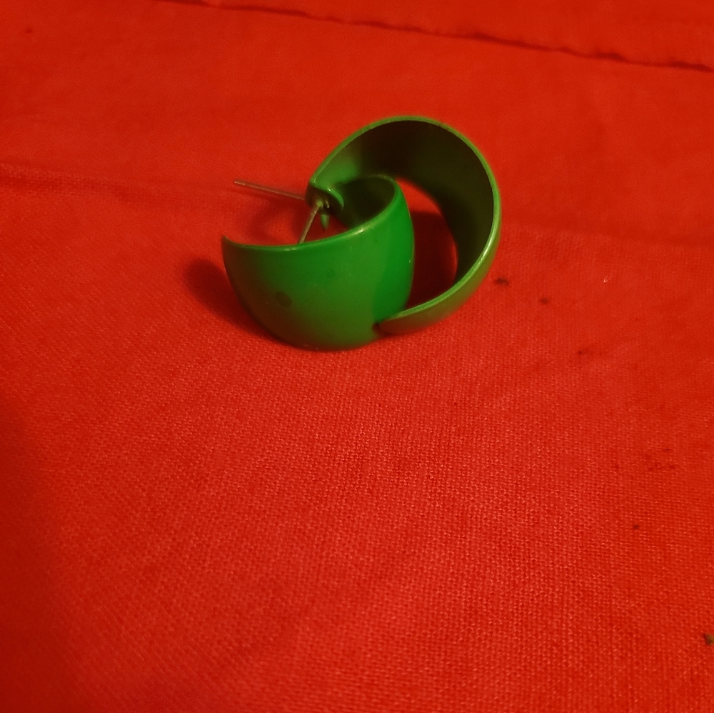 Green Hoop Earrings